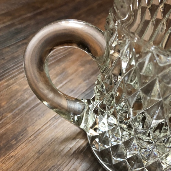 S/2 Heavy Diamond Point Cut Glass Mugs Steins for coffee, beer, hot toddy, latte - Picture 9 of 11